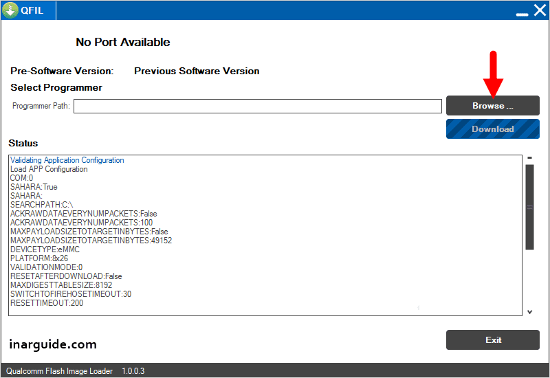 browse firmware on qfil