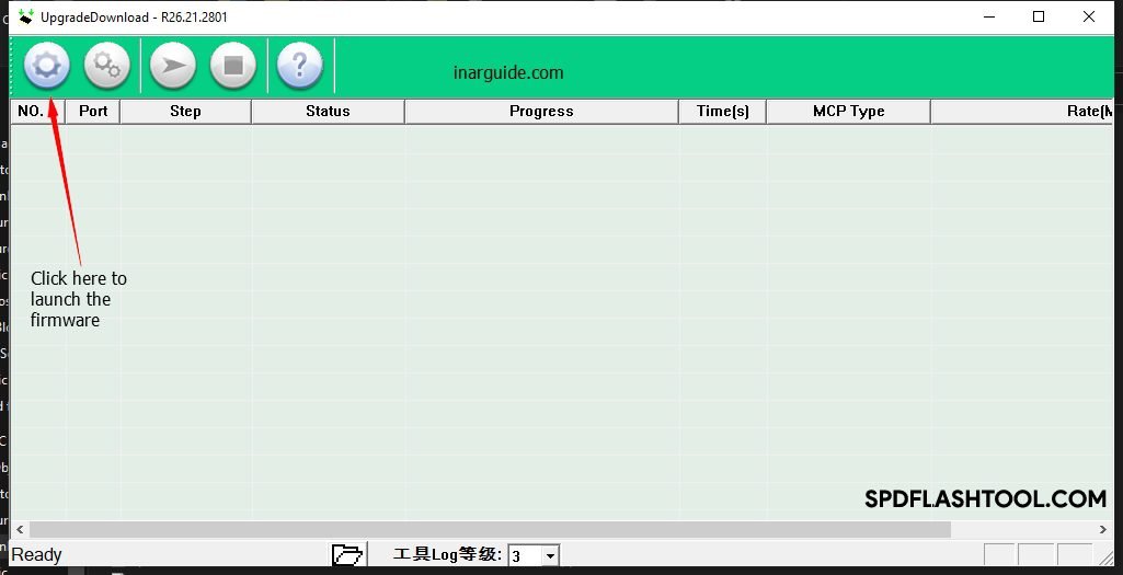 Launch firmware on SPD Flash Tool