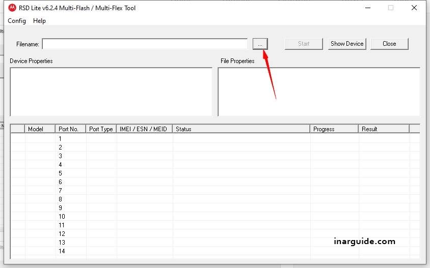 Locate firmware on RSD Lite